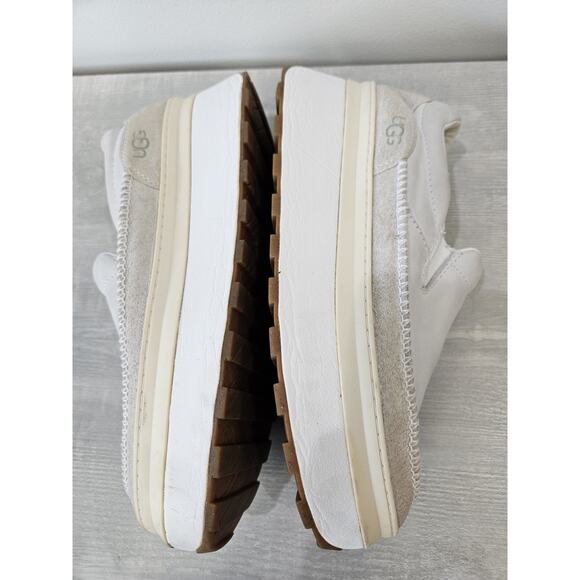 Ugg Marin Slip On Platform Size 10 Cream Canvas Shoes - Picture 8 of 13